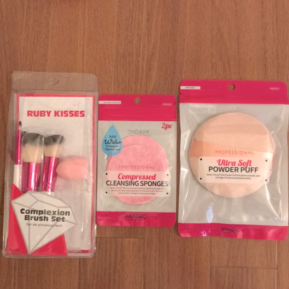 Complexion Brush set/ Cleansing Sponges/ Powder Puff